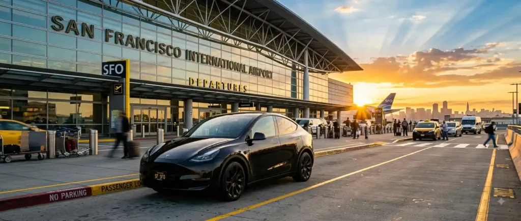 SFO Airport Taxi Transfer Tesla Car